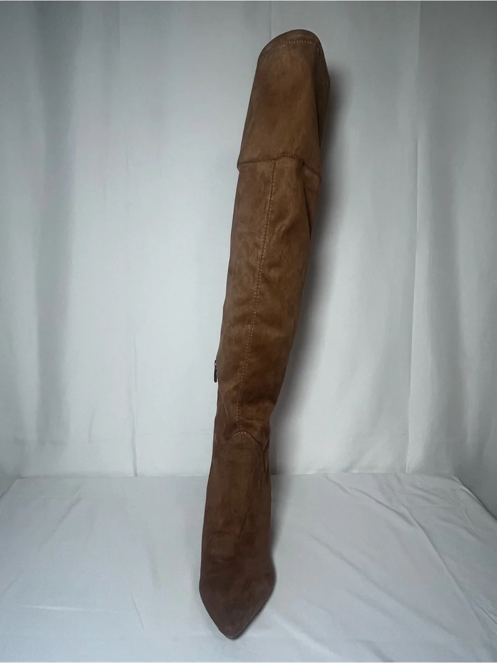 Marc Fisher Over-the-Knee Block Heel Boots - Brown Suede